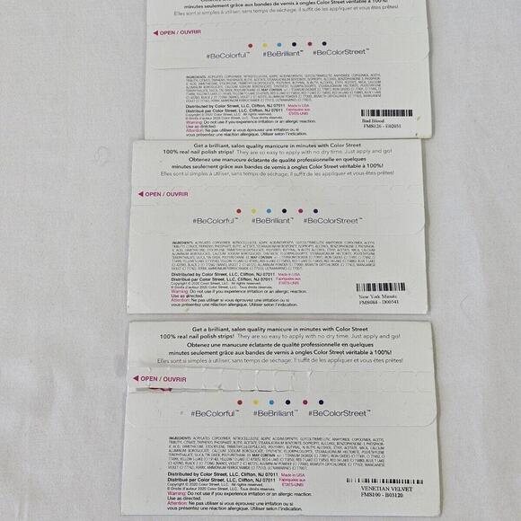 3 New Packs Of Color Street Nail Polish Strips Solid Color Manicure Sets - Picture 5 of 8